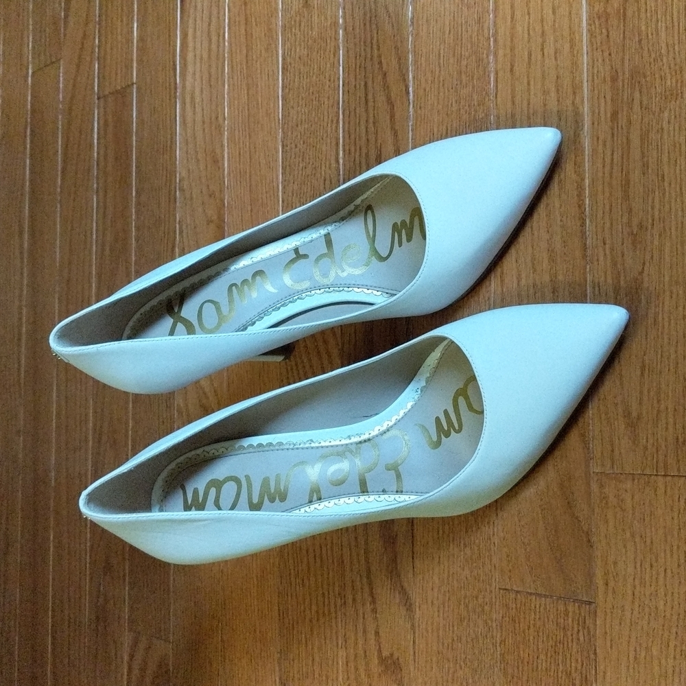 Sam Edelman Hazel Bright White Leather Pumps
